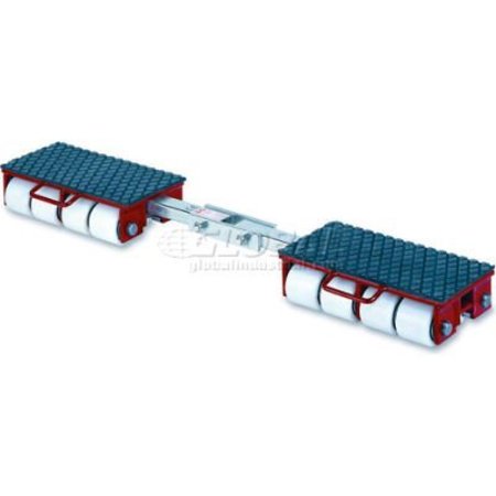 GKS LIFTING AND MOVING SOLUTIONS GKS Perfekt Machinery Roller Dolly Rigid Plates, Adj. Width Connector Bar 39,600 Lb. 3-10215